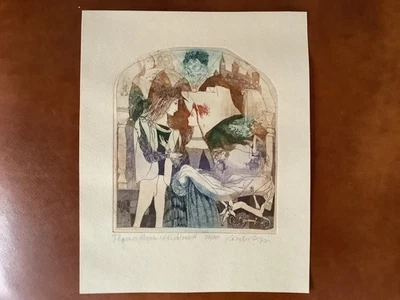 Originale alte Farb-Radierung signiert bezeichnet limitiert Tod in Venedig? - Bild 1 von 4