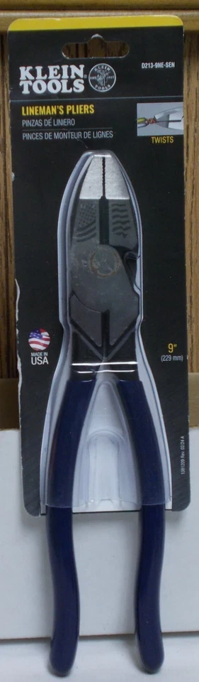 Klein Tools D213-9NE-SEN Side Cutting 9 Inch Lineman's Pliers - Image 1 of 1