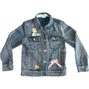 Disney Store Parks Cinderella Princess Jean Denim Jacket Size 7/8 Embroidered - Picture 1 of 22