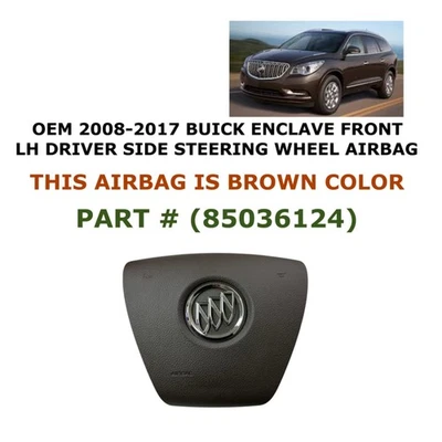 2008 09 10 11 12 13 14 15 16 2017 Buick Enclave rueda del conductor airbag marrón Foto 1 de 4