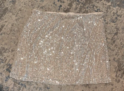 ✨ Old Navy Gold Sequin Skirt – Women’s Size XL Pull-On Lined NWT 💛 - Image 1 of 3