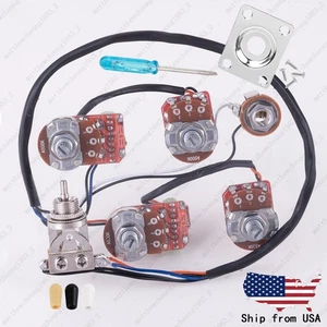 Lötfreies Kabelbaum-Set 500k Potis 2T2V 3-Wege Kippschalter für Les Paul - Bild 1 von 4