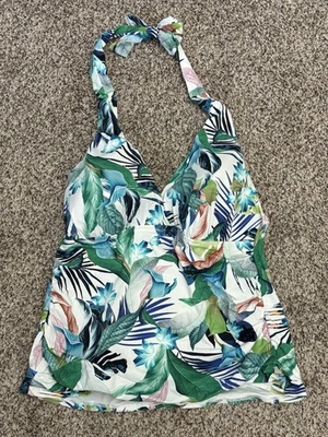 New La Blanca Halter Tankini Swimsuit Top Tummy Control Floral Size 16W (C13-6) - Image 1 of 4