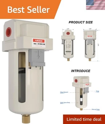 Manual Drain 1/2" NPT Air Dryer: Effective Water Separator with Brass Element - Image 1 of 4