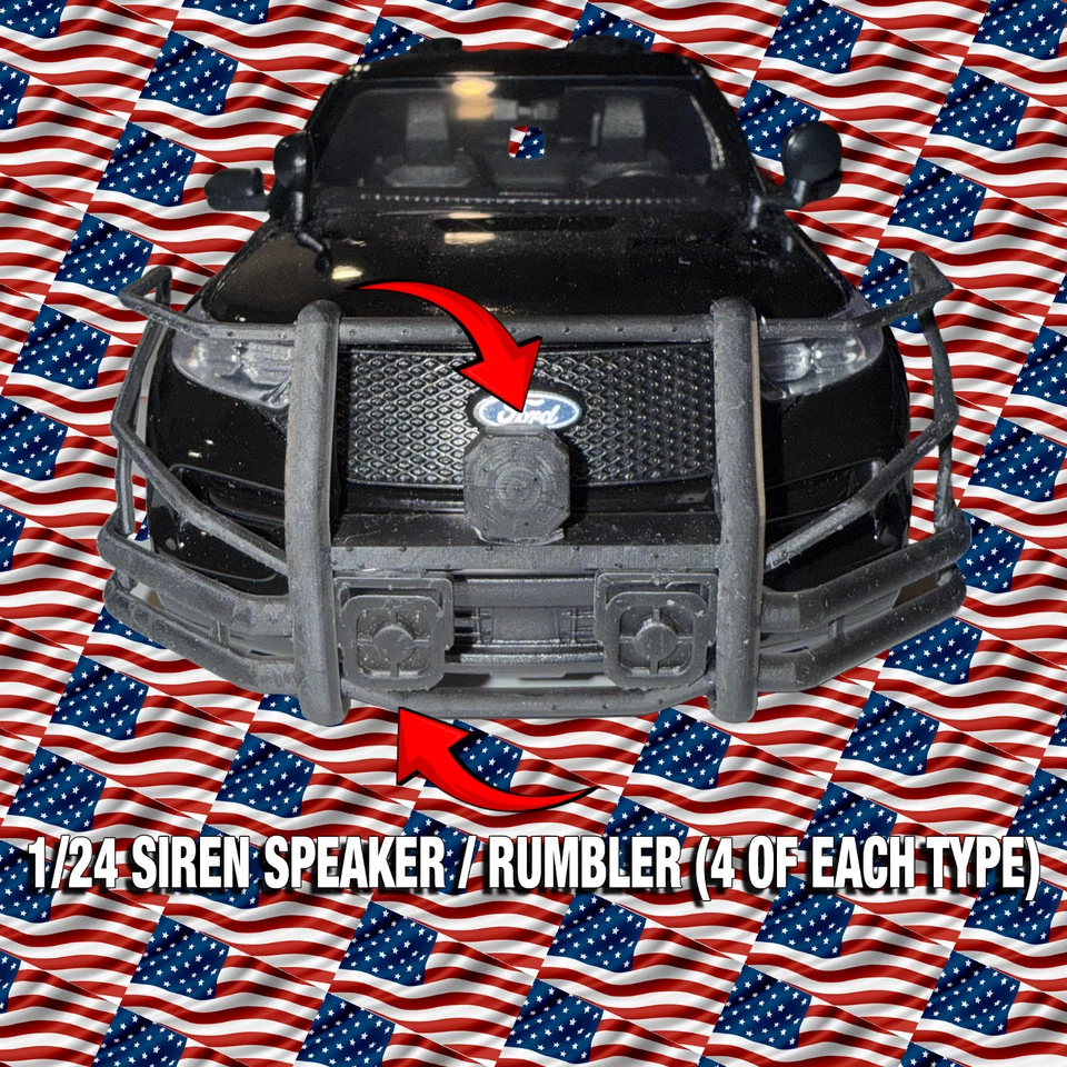 1/24 Diecast Fire/EMS/Police Siren Speaker & Rumbler Pack ( 4 of each type) - Image 1 of 4