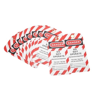 10PCS Lockout Tag Danger Do Not Operate Safety Warning Front / Back Label PVC - Picture 1 of 24