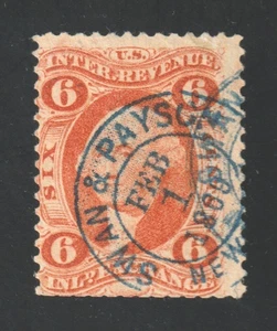 Scott # R30c, Used, VG, 6¢ Inland Exch, CDS Cancel, Swan & Payson, New York, NY - Picture 1 of 2