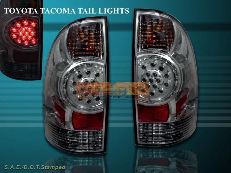 FIT FOR 2005-08- 2015 TOYATA TACOMA SMOKE LED TAIL LIGHTS REAR BRAKE LAMPS - Image 1 of 1