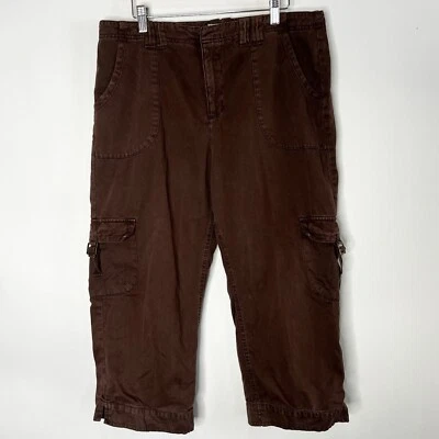 Pantalones cargo Caribbean Joe Capri Capris marrón estilo Y2K para mujer talla 14 Foto 1 de 4