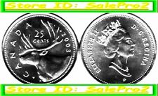 CANADA 2003 P CANADIAN CARIBOU QUARTER QUEEN II BU OUT OF ROLL 25 CENT COIN UNC
