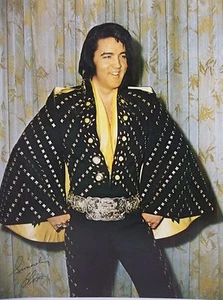 "Foto de tarjeta de archivo promocional de Elvis Presley de los años 70 color 11x14 ""El rey del rock" - Imagen 1 de 1