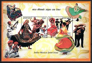 INDIA -MEXICO 2010 JOINT ISSUE DANCES SOUV. SHEET SCOTT 2474a MNH - Picture 1 of 1