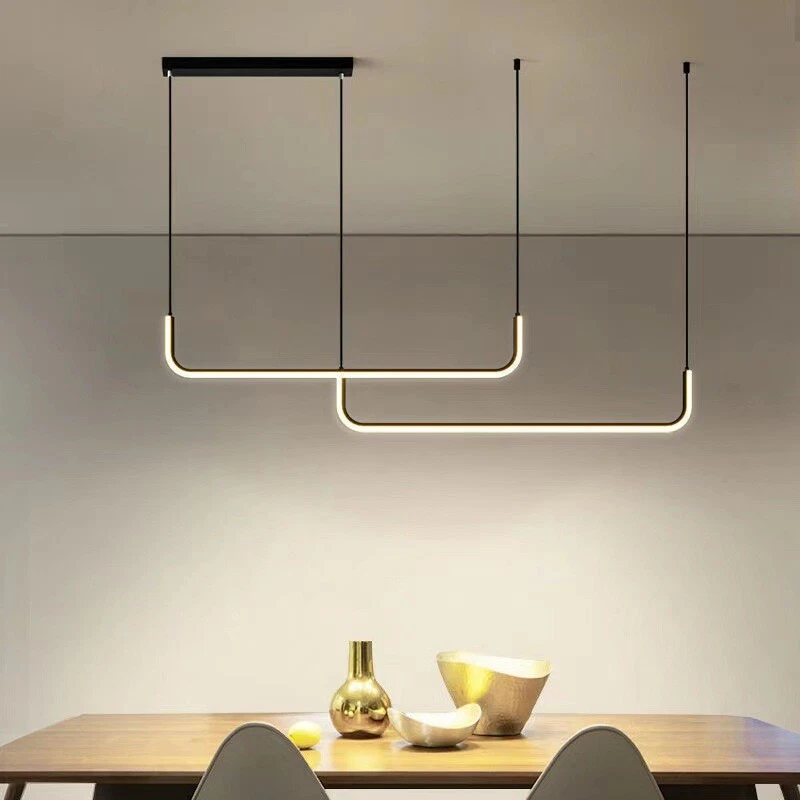Kitchen LED Pendant Light Bar Lamp Home Black Ceiling Lights Chandelier Lighting - Image 1 of 4