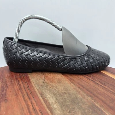 Zapatos planos de ballet Aetrex Lyla para mujer 38/7,5 mocasín cómodo tejido de cuero negro Foto 1 de 4