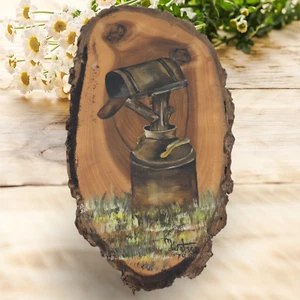 1979 Marcia Watson Mailboxes Painting on Wood, Vintage Folk Art, Tree 10" - Picture 1 of 8