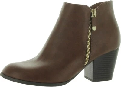 Botines para mujer Style & Co. Masrina brocado doble cremallera, coñac liso, talla 7M Foto 1 de 4