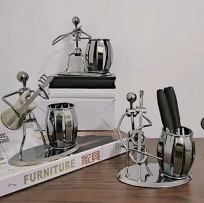 Organizador de Escritorio con Forma de Violín Soporte para Lápices de Metal Oficina Hogar Almacenamiento Decorativo Foto 1 de 4