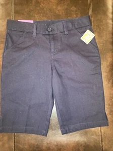 NWT French Toast Girls Navy Uniform Bermuda Shorts Size 12 Adjustable Waist - Picture 1 of 3