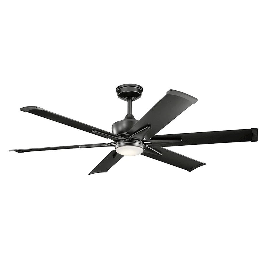 Kichler Szeplo Patio 60" LED Fan, Blk, Etch Opal, Blk/Non-Rev - 300300SBK - Image 1 of 1