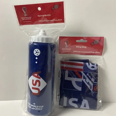 2022 Official USA FIFA World Cup Sports Bottles & Sling Bag Qatar 2022 - Image 1 of 3