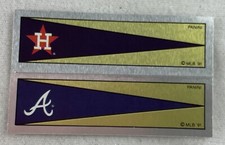 1991 Panini Sticker Baseball Card #14/20-Houston Astros/Atlanta Braves Pennants