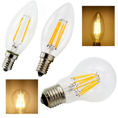Dimmable Retro LED Filament Candle Light Globe Bulb E14 E27 B22 2W 4W 6W 8W Lamp - Image 1 of 4