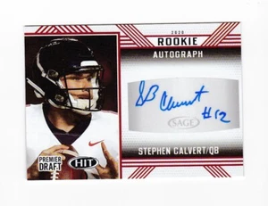 2020 SAGE HIT Autographs Red #A93 Stephen Calvert RC Auto Liberty Flames - Picture 1 of 2