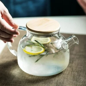Large 1L/1.8L Heat Resistant Borosilicate Clear Glass Teapot Jug Coffee Tea Pot - Picture 1 of 8