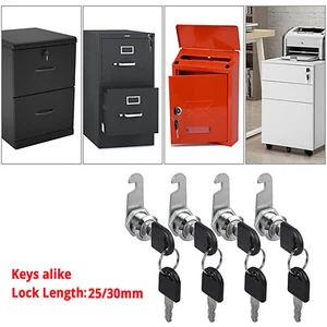 4x25/30mm Cam Lock Door Barrel Drawer Cabinet Mail Box Locker Cupboard with 2Key - Picture 1 of 23