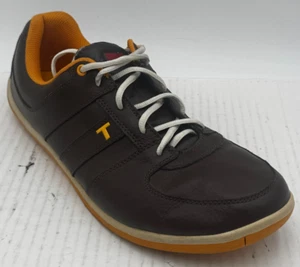 True Linkswear Mens Sneaker 13 Brown Orange Leather Lace Up Spikeless Golf Shoes - Picture 1 of 9