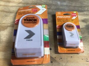 New LOT OF 2 - FISKARS THICK MATERIAL layers card stock Punches, 109180 & 109160