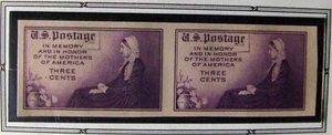 Horizontal pair US 3c stamp SC #754, Mothers of America 1934 imperforated - Picture 1 of 1