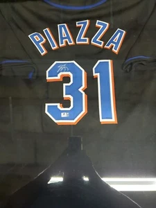 Mike Piazza Autographed & Framed Black Mets Jersey Auto GAI COA free shipping.  - Picture 1 of 7
