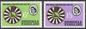 1963 Rhodesia and Nyasaland SC# 189-190 - "Round Table" Emblem - M-H