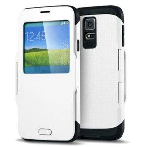 Custodia anteriore posteriore Flip cover S VIEW Samsung Galaxy S5 G900 I9600 - Foto 1 di 3