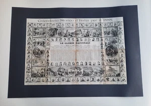 RISORGIMENTO HISTORICAL CALENDAR OF ITALY FOR 1888 SONZOGNO ORIGINAL PRINT - Picture 1 of 19