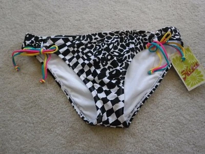 NWT Hobie Black White Butterfly Adjustable Hipster Bikini Bottoms Sz XL - Image 1 of 4