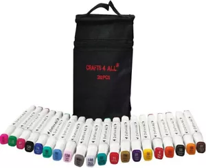 CRAFTS 4 alle Stoffmarker - 20er-Pack Dauerstifte mit zwei Spitzen, kein Verblassen, kein Ausbluten - Bild 1 von 6