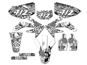 2004-2018 CRF 250 X ZANY White Senge Graphics Kit Compatible with Honda - Picture 1 of 10