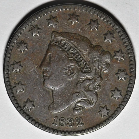 1832 coronet head large cent Cover