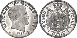 Italie - Napoléon 1er - 2 Lire 1813/88 Milan - NGC PF 62 - Imagen 1 de 1