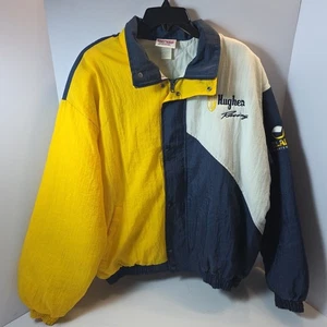Vintage Hughes Racing Mens X-Large -  Nylon Lined Yellow Jacket Coat Made in USA - Picture 1 of 10