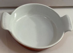 Vintage 5" Descoware Belgien Au Gratin Flamme Orange Gusseisen Emaille Auflaufform - Bild 1 von 6
