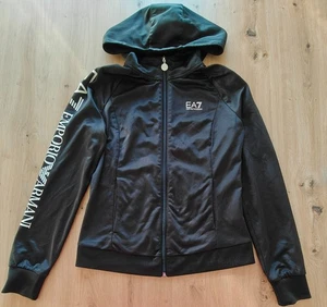 Sudadera con capucha para mujer Emporio Armani EA7 negra con cremallera logotipo de cristal talla S - Imagen 1 de 19