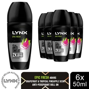 Lynx Epic Fresh Anti Perspirant Roll On 48H Anti Sweat Protection 50ml, 6 Pack - Picture 1 of 9