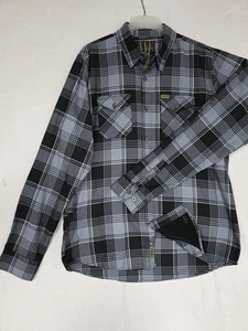 Dixxon Flannel Shirt Men's XL Gray/Black Adamantium Long Sleeve Button Up Plaid - Picture 1 of 6