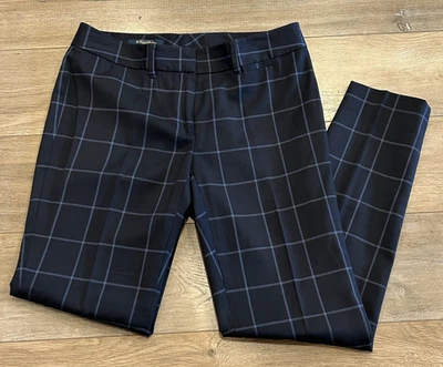 Pantalones de lana a cuadros Brooks Brothers para mujer talla 4 azul marino tartán academia preppy Foto 1 de 4