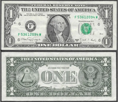 Serie 1988 Billete de un dólar de Estados Unidos Reserva Federal de Atlanta Foto 1 de 4