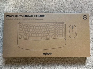 Logitech Wave Keys MK670 Combo Ergonomic Wireless Keyboard and Mouse - Graphite - Photo 1/3