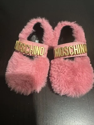 Moschino Pink  Faux Fur Baby  Mary Jane  Flats US  Size 2   IT Size  18 - Image 1 of 4